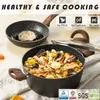 Ensembles d'ustensiaux de cuisine pots et casseroles réglemente la cuisine de cuisine en céramique induction en granit casserole avec des casseroles