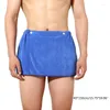 Towel Men Sexy Short Bath Pants Sleepwear Pajamas Soft Coral Fleece Super Absorbent Side Opening Bathrobe Jumpsuit
