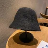 Berets Beach Korean Straw Hat Zomer vrouwen Vizier Bucket Fisherman Hand Weven Panama Girl Fishing Chapeau Sun Hats For