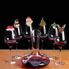 Card Wine Cup Hat Xmas Santa Glass Dekoracja stolika domu Dekoracje przyjęcia świąteczne zapasy CPA7039 915 S