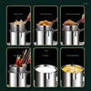 Köksredskap sätter 1200 ml fritering av potten 304 Rostfritt stål Kök Fryer med Siler Tempura Pan Chicken Fried Home Cooking Tools