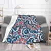 Decken Russian Print Plaid Retro Decke Soft Plüsch Sherpa Wurf für Easy Care Machine Travel