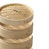 Double chaudières Bamboo Steater Panier Aliments avec les couvercles pour les légumes baozi de riz dimsum