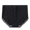 Calcinha feminina feminina algodão de algodão Sexy Lacepanties High Cídhar Hip Levantamento Briefas de Meninas Comfort UnderpantsFemale Lingerie