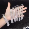 Braceuse Bracelet Hip Hop Collier Bracelets Moisanite Diamond Diamond Chain Sier Iced Out VVS MISSANIT CUBAN CUBAN LINE LINE HIELLEME BIELLIE Men Bracelet Gift With Box