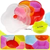 Plates Separable Colored Flower Shaped Fruit Bowl With Lid 6 Compartment Plastic Storage Organizer Serving Container