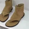 Chaussures décontractées tongs pour femmes Toes rondes à talons bas pour femmes Lignes de couture zapatos à glissière