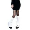 Chaussettes de femmes S Lolita Bow Knee High Tricot Patchwork Boot Cuffs Japonais