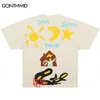 Hip Hop Punk Street Clothing Y2K T-shirt harajuku graffiti stella stampa grafica maglietta sciolta maschile maglietta grande 240510