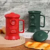 Feest gunst 500 ml retro postbox cup schattige keramische 3d mailbox drink rode groene mokken met deksel koffie thee gunsten cadeau