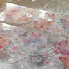 Geschenkverpackung Vintage Schöne Pink Flying Dancing Butterfly Crystal Washi Pental Tape für Kartenherstellung DIY Scrapbooking Dekoratives Aufkleber