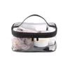 Bolsas de armazenamento bolsa de lavagem portátil fêmea transparente bolsa de maquiagem à prova d'água de grande capacidade Case de organizador cosmético