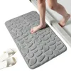 Tapijten badkamer mat traagschuim koraal fleece vloer in reliëf stenen water absorberen niet -slip badmat tapijt voor
