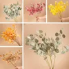 Decorative Flowers Artificial Apple Leaves Dried Plant Autumn Green Wedding Table Livingroom Garden Decoration Party Display Leaf