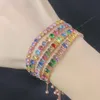 Bracelets de tennis multicolores réglables pour femmes femmes de mariage arc-en-ciel coloré de charme zircon