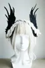 Party Supplies Halloween Cosplay Feather Angel Wing Clips Hair Clips Lolita Barrette Hairpin Anime Accessories Black White Headswear