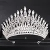 Silver Crystal Queen Grand Crown Headpiece Water Diamond Wedding Headpice Womens Ball Ball Crown Bride Hair Accessoires Bijoux 240430