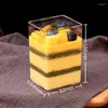 Wegwerpbekers rietjes 10 stks hoogwaardige doorzichtige plastic pp dikke cakebox creatieve verpakking dozen DIY zijn ijspudding dessert met