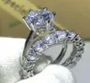 Choucong Victoria Wieck New 2019 Luxury Jewelry 925 Sterling Silver Round Cut White Topaz CZ Diamond Women Bridal Ring Set For Lov6875936