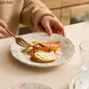 Пластины творческий пион цветок керамическая мелкая плита ресторан десерта паста молекулярная специальная посуда