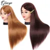 Manequim cabeças 65 cm 85% de treinamento de maquiagem de cabelo humano natural Modelo de boneca de beleza de beleza de beleza Q240510