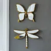 Miroir murd hanging fond mur papillly métal rétro aile libellule papillon décoration de maison suspendue