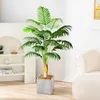 Dekorative Blumen 120 cm Große künstliche tropische Pflanze gefälschte Kokosnussbaumzweig Plastik Grüne Palmblätter für Wohnzimmer Gartenbüro