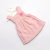 Serviette mignonne robe princesse molle corail en polaire molle bébé serviettes à main épaissis les serviettes de la salle de bain sèches rapides outils de cuisine à la maison