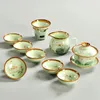 Ensembles de théâtre de thé Chinois Celadon Set Lotus Pattern Home Office Decor Exquis