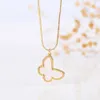 Collier de créateur Vanca Luxury Gold Chain Luxury Colore Butterfly Pendant Collier pour femmes exquises et beaux bijoux