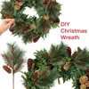 Fiori decorativi bacche di Natale Pine scelte bacche rosse artificiali con picchetti per ghirlanda di Natale artigianato fai da te floreale casalinga da casa verde