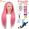 Mannequin Heads Simninet 65cm human model head hair training hairdresser 13 hairstyles free gift Q240510