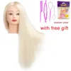 Mannequin cabeças de 60 centímetros de comprimento 85% Modelo de cabelo feminino real Treinamento de cabeçote de cabeçote de boneca virtual