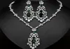 Orecchini di collana zircone vintage set di gioielli set da sposa festa di compleanno da sposa gioielli rosso blu verde argento cz collana zircone f6118105