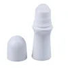 収納ボトル1pc 30mlプラスチックホワイトロールボトルの空の補充可能な消臭容器ローラーボールトラベル化粧品コンテナ付き