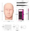 Mannequin Heads Eyelash Extension Practice Kit Professional Eyelash Training Fake Head Set Makeup Q240510