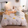 Sängkläder sätter täcke täcke set hem dekoration 4 st hög kvalitet tryckt härligt mönster med rutig solros