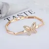 Bijoux ipmin Bracelet de papillon à plaque à or d'or en cristal populaire pour femmes