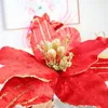 Декоративные цветы 1pc бархатный блеск рождественский