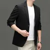 Frühlingsherbst Herbst Herren Blazer Gray Black Blue Khaki gekerbter Kragenanzug Jacke Mann Stilvolle Outfits Büro Mode OOTD Kleidung 240507