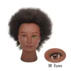 Głowice manekina Afrykańska głowa manekina 100% ludzki trening włosów kształt warkocz lalka praktyka kukurydza i 6 cali Q240510