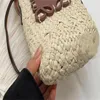 Moda luksusowe torby wieczorowe projektant francuskiej słomy torba ręcznie tkana damska letnia torba na wiadro