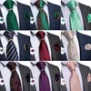 Cravate de cou set hommes cravates sarcelle verte chèque or rayé de soie rayée en crue carrée de poche set violet rouges de mariage cravate formelle formelle avec anneau
