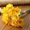 Decorative Flowers Artificial Daffodil 16 Inch Narcissus Spring Flower Fake Silk Arrangement For Home Wedding Decor