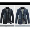 Herrdräkter plus storlek jackor denim outwear fjäder höst män kläder manliga blazer jeans lapptäcke läder smal fit coat my190