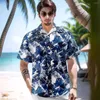Chemises décontractées pour hommes Vêtements d'été Hawaiian Maple Shirt Men Loose Beach Vacation Clour