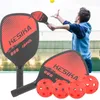 Professionelles Pickleball-Set 2-Spieler Carbon Faser Paddel Schläger 4 Ball Pickleballschläger Ball Sets tragbare Tasche 240506