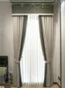 Curtain Custom Modern Simple Cotton Linen Chenille Shading Bedroom Beige Cloth Blackout Tulle Valance Drape C1530