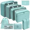 Sacs de rangement 9pcs Cosmetic cubic pour emballer des vêtements de voyage de voyage de compression Organisateur à bagages Pouche de toilette