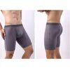 Underbyxor Mäns långa ben Ice Silk Underwear Boxer Briefs med andningsbart tyg och fast färgdesign för förbättrad komfort